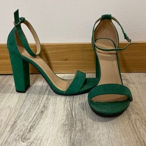 Charlotte Russe Emerald Green Sandal Heels